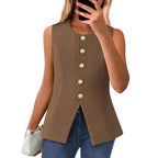 CORAZON™ – Chic Sleeveless Button-Down Vest