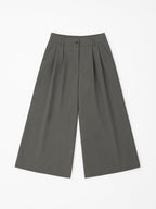 High Waisted Loose Pleated Solid Color Split-Joint Pants Trousers