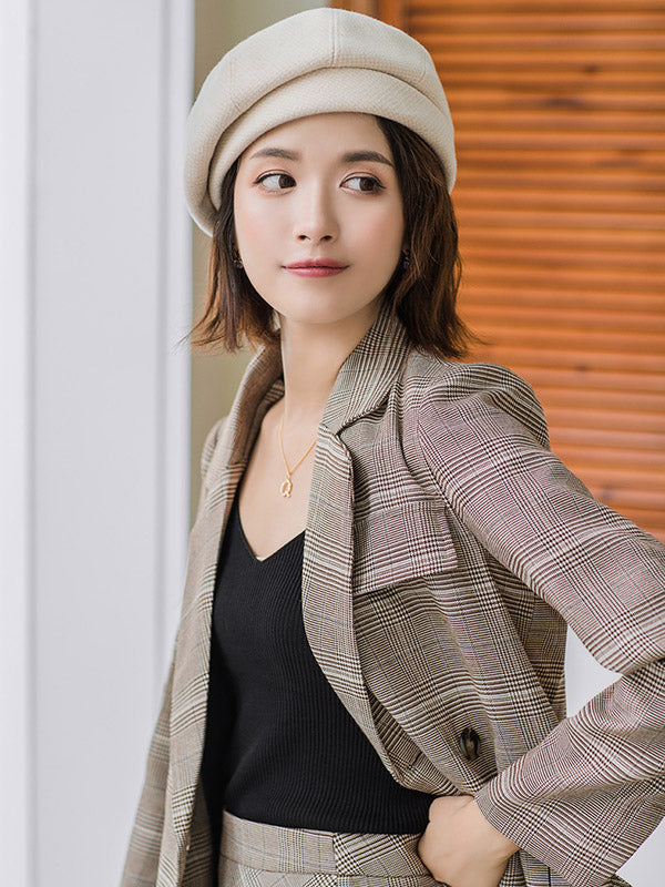 Personality Striped&Plaid Beret Hat
