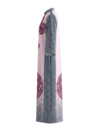 Loose Three-Quarter Sleeves Contrast Color Ethnic Printed Pockets V-Neck Jumpsuits