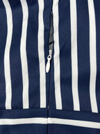 A-Line Loose Buttoned Contrast Color No Belt Striped Lapel Maxi Dresses